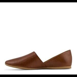 Miz Mooz shoes womens 37 7 brown leather kimmy flats slip on minimalist office